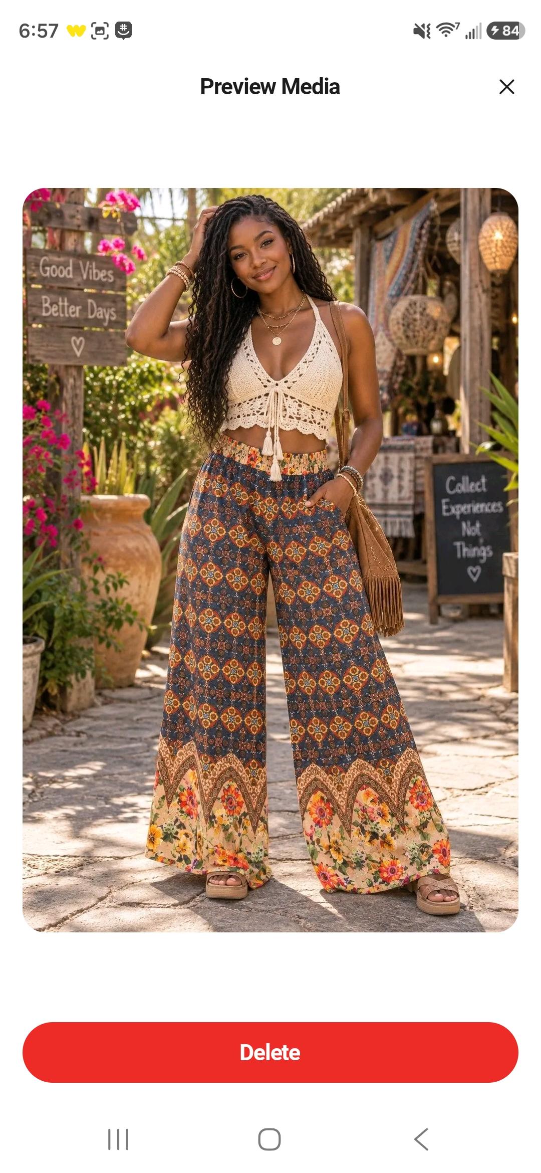 NWT Umgee Wide Leg Flowy Boho Pants